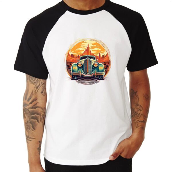 Camiseta Raglan Vintage Carro Classico 01 - Imagem 3
