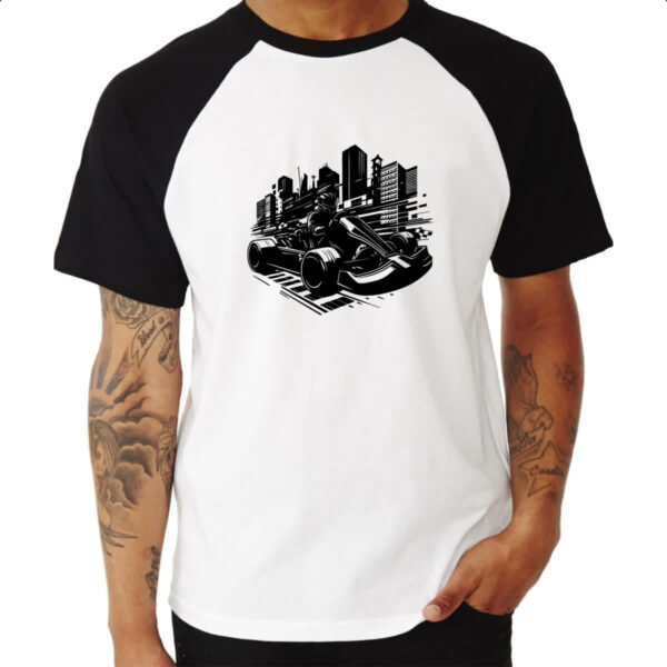 Camiseta Raglan Carrinho Kart Urbano - Imagem 3