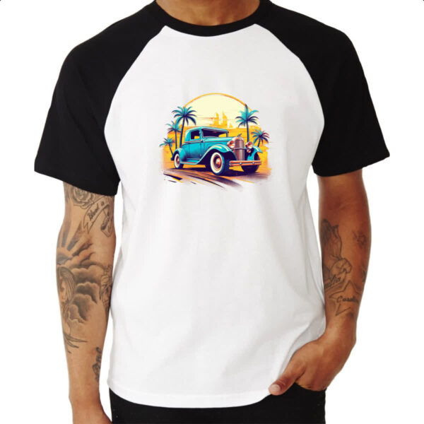 Camiseta Raglan Vintage Carro Classico 02 - Imagem 3