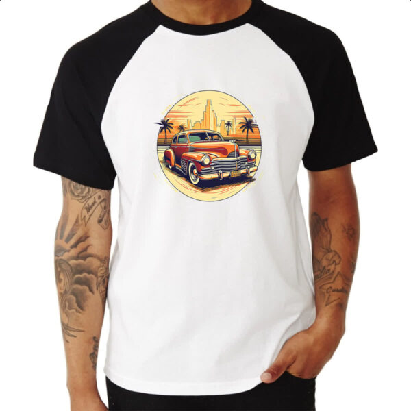 Camiseta Raglan Vintage Carro Classico 03 - Imagem 3