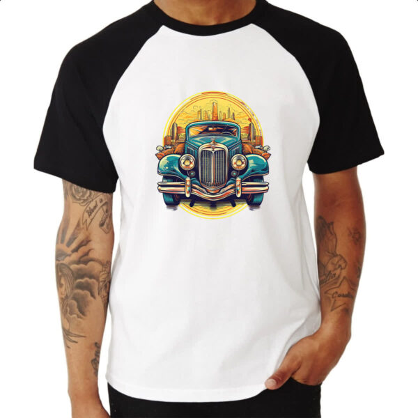 Camiseta Raglan Vintage Carro Classico 04 - Imagem 3