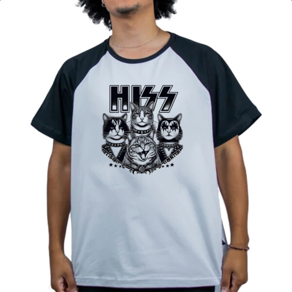 Camiseta Raglan HISS Gatos do Rock - Imagem 4