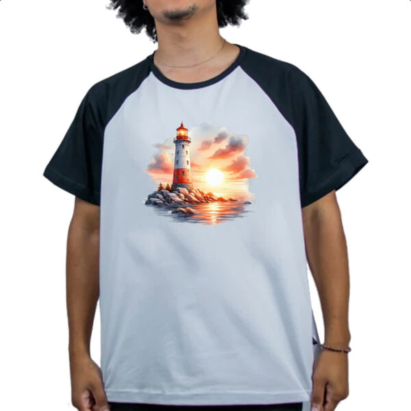 Camiseta Raglan Farol travel art - Imagem 4
