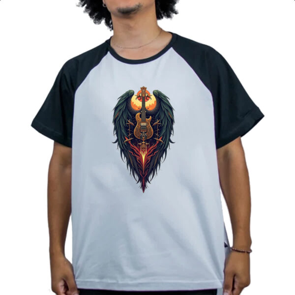 Camiseta Raglan Guitarra Asas de Anjo - Imagem 4