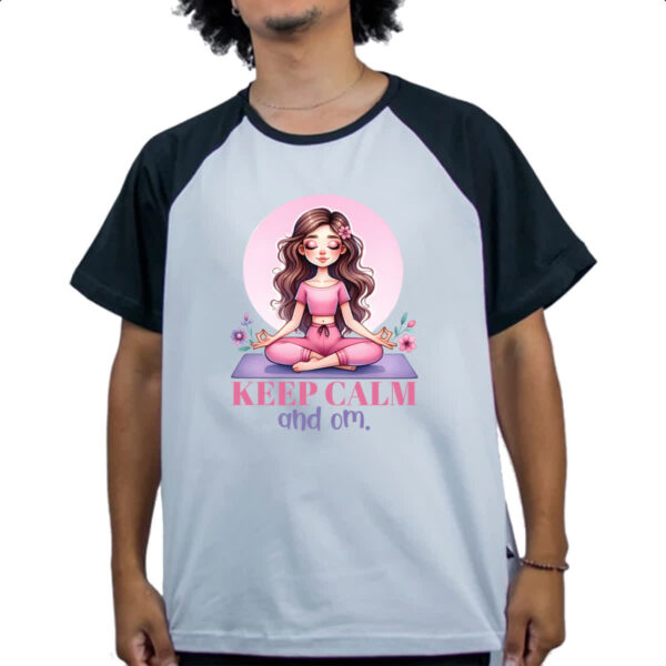 Camiseta Raglan Keep Calm and OM - Imagem 4