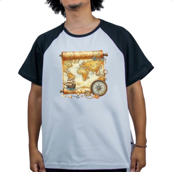 Camiseta Raglan Mapa travel art - Imagem 4