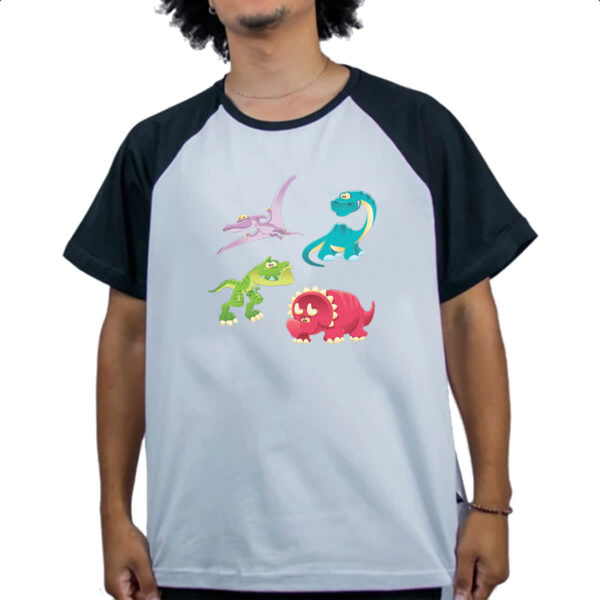 Camiseta Raglan Cute dinossauros - Imagem 4