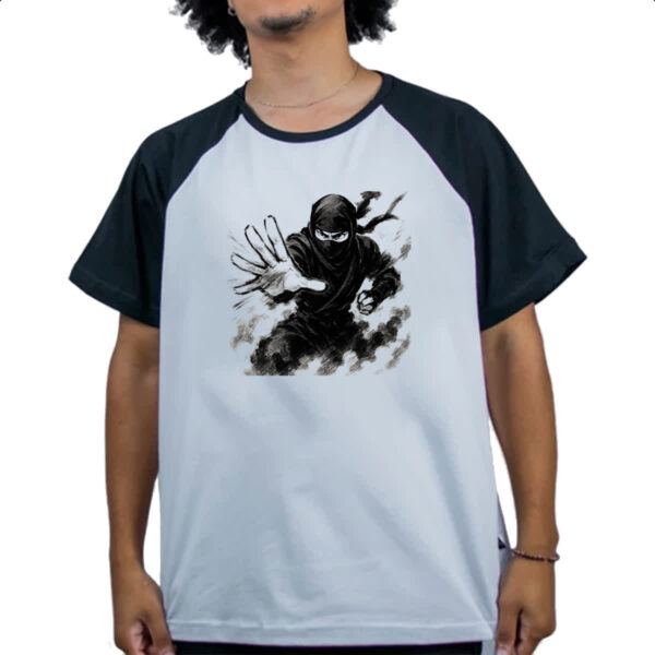 Camiseta Raglan Ninja Smoke Grafite Arte - Imagem 4