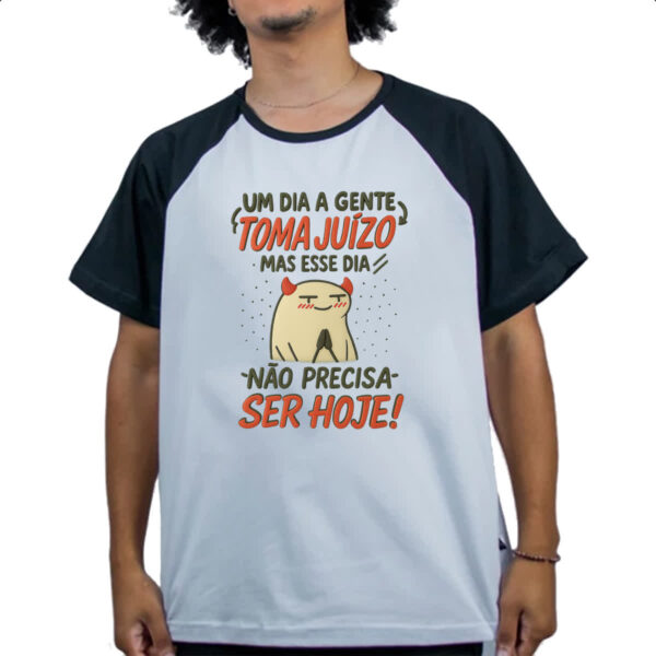 Camiseta Raglan Um dia a gente toma juizo Flork - Imagem 4