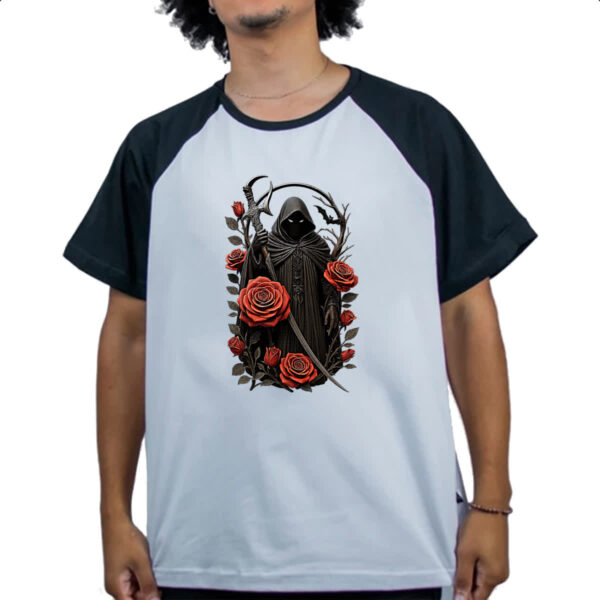 Camiseta Raglan Morte entre rosas - Imagem 4