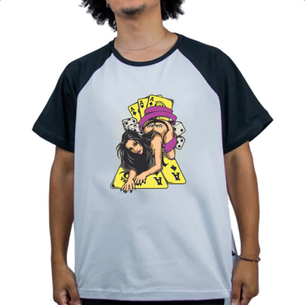 Camiseta Raglan Diva do baralho - Imagem 4
