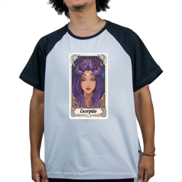 Camiseta Raglan Carta Taro Signo Escorpiao - Imagem 4