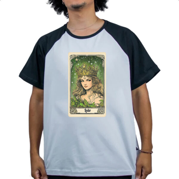 Camiseta Raglan Carta Taro Signo Leao - Imagem 4