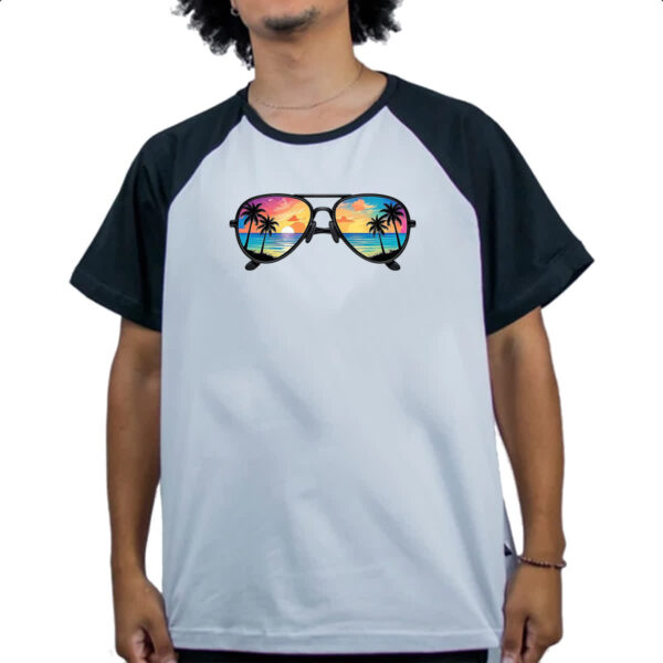 Camiseta Raglan Oculos reflexo sunset - Imagem 4