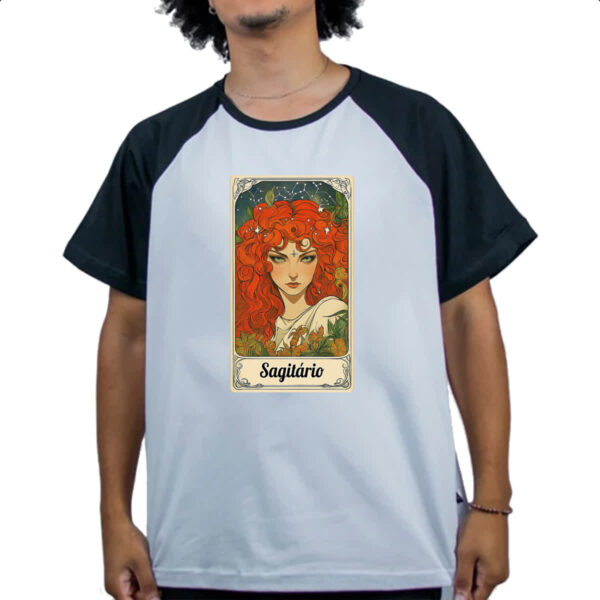 Camiseta Raglan Carta Taro Signo Sagitario - Imagem 4