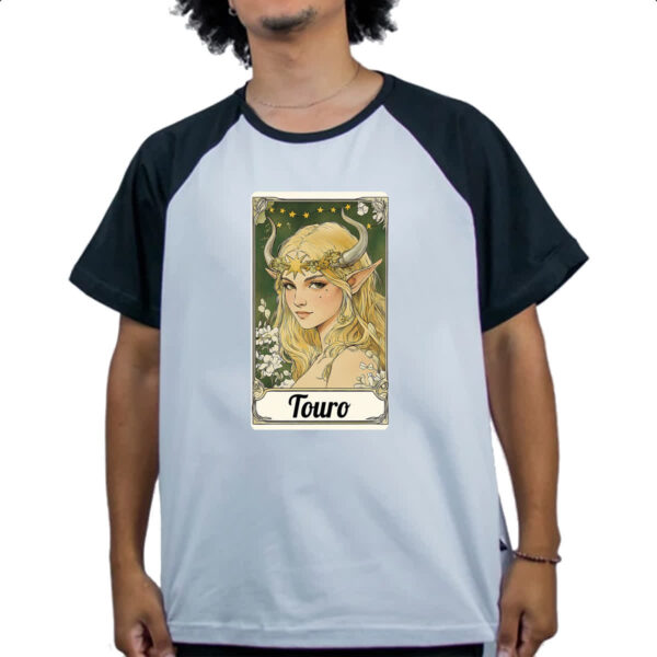 Camiseta Raglan Carta Taro Signo Touro - Imagem 4