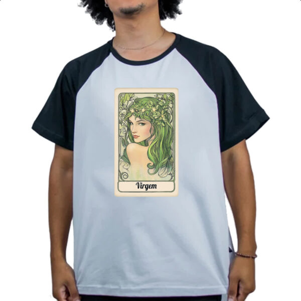 Camiseta Raglan Carta Taro Signo Virgem - Imagem 4