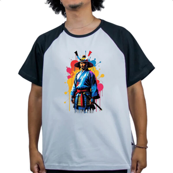 Camiseta Raglan Samurai color style art - Imagem 4