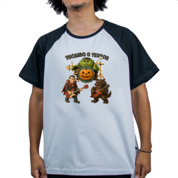 Camiseta Raglan Tocando o terror - Imagem 4