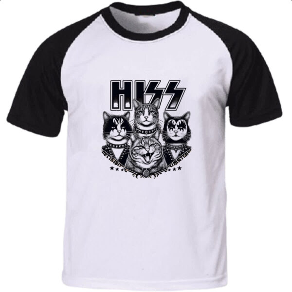Camiseta Raglan HISS Gatos do Rock