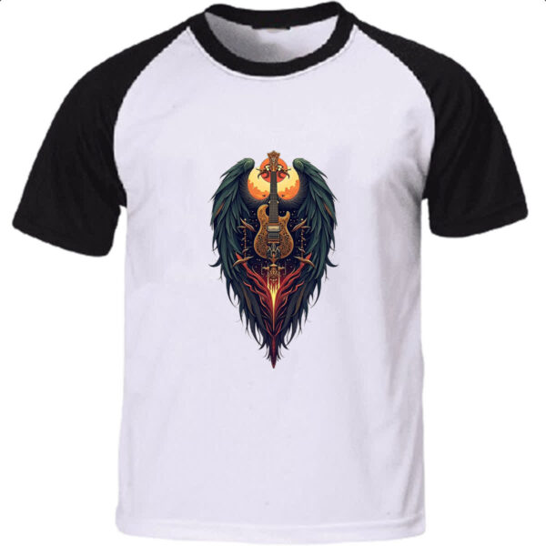 Camiseta Raglan Guitarra Asas de Anjo