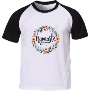 Camiseta Raglan Namaste Coroa de Flores