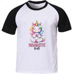 Camiseta Raglan Namaste Unicornio