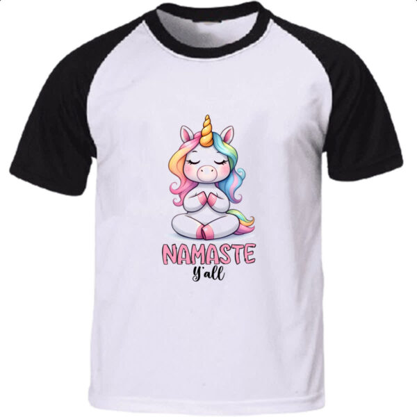 Camiseta Raglan Namaste Unicornio