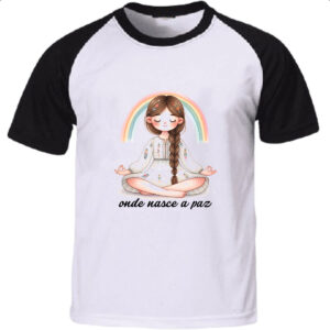 Camiseta Raglan Yoga onde nasce a paz