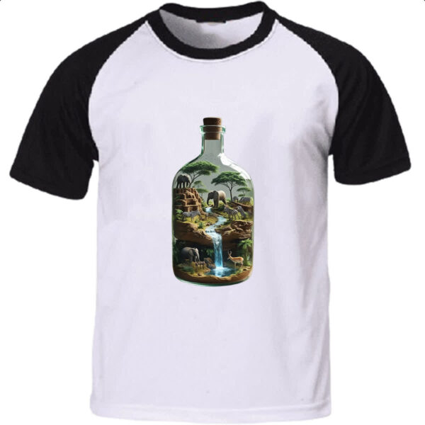 Camiseta Raglan Oasis Africano na Garrafa