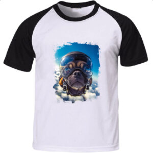 Camiseta Raglan Pug paraquedista