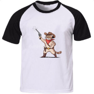 Camiseta Raglan Gato Cowboy