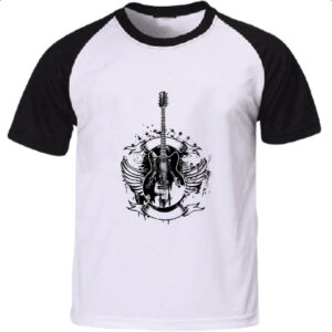 Camiseta Raglan Guitarra asas vintage