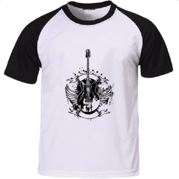 Camiseta Raglan Guitarra asas vintage