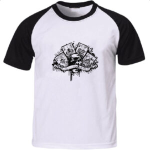 Camiseta Raglan Quadra de ases caveira