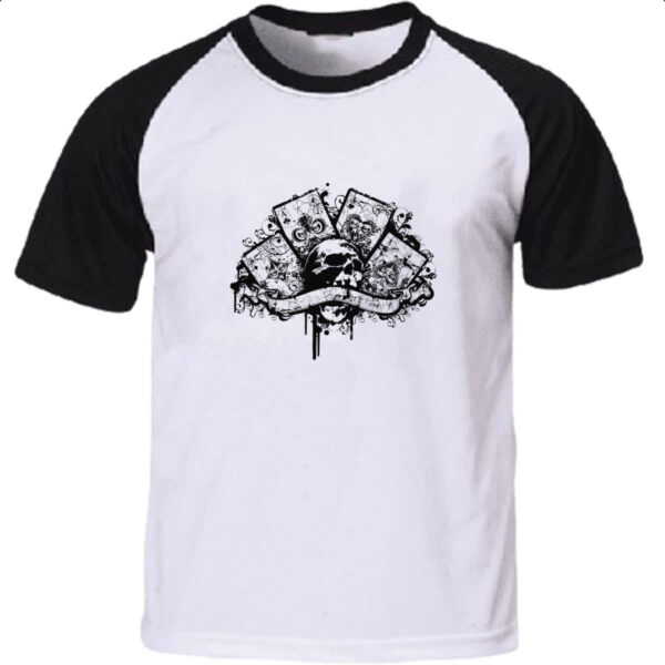 Camiseta Raglan Quadra de ases caveira