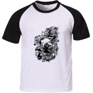 Camiseta Raglan Zumbis psicodelico arte
