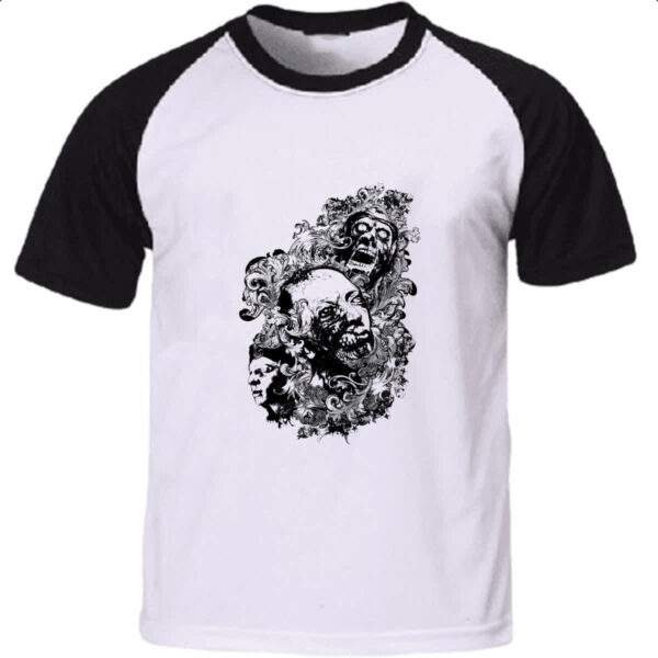 Camiseta Raglan Zumbis psicodelico arte