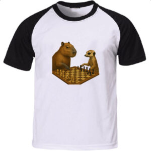 Camiseta Raglan Xadrez Capivara vs Suricato