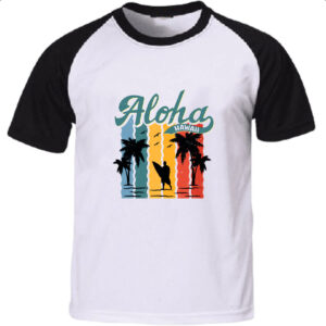 Camiseta Raglan Aloha Hawaii Vintage Style