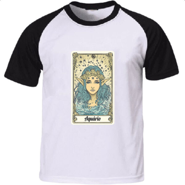 Camiseta Raglan Carta Taro Signo Aquario
