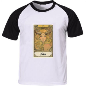 Camiseta Raglan Carta Taro Signo Aries
