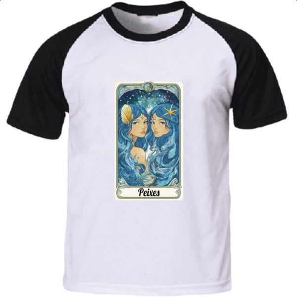 Camiseta Raglan Carta Taro Signo Peixes