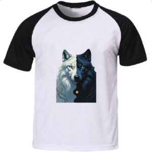 Camiseta Raglan Lobo Yin-yang