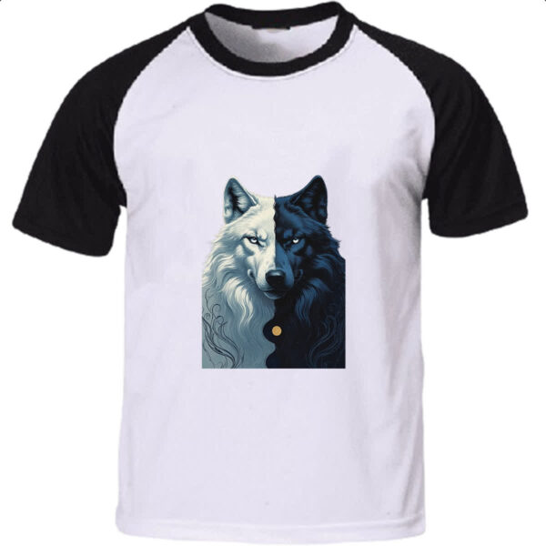 Camiseta Raglan Lobo Yin-yang