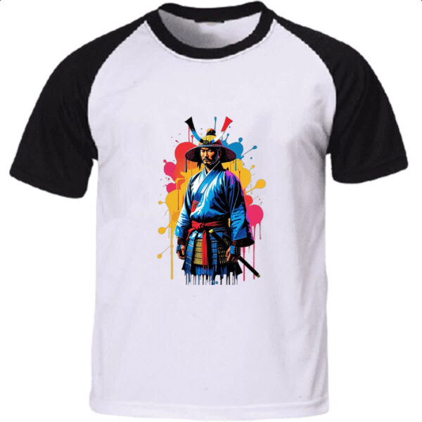 Camiseta Raglan Samurai color style art