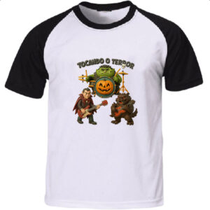 Camiseta Raglan Tocando o terror