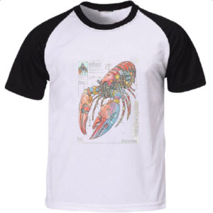 Camiseta Raglan Lagosta Mecanica Interna Cyberpunk