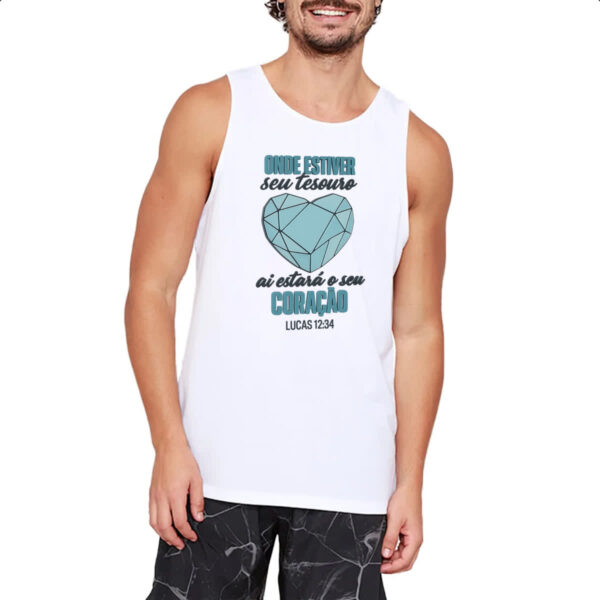 Camiseta Regata Gospel seu tesouro Lucas 12-34 - Imagem 2