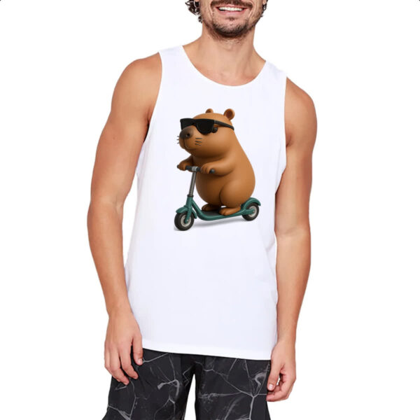 Camiseta Regata Capivara no patinete 3D - Imagem 2